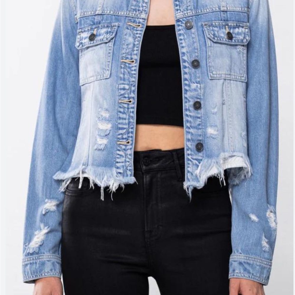 Distressed Blue Jean Jacket
